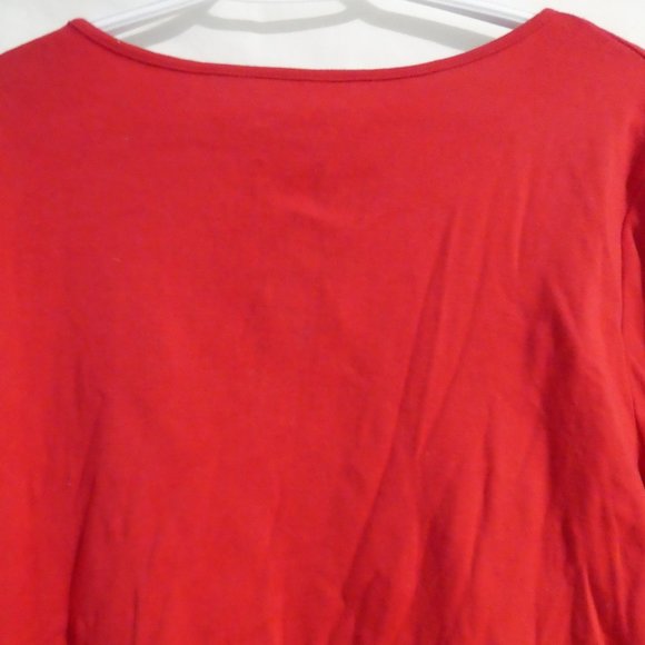 TRADITION | large 14-16 | Red Pullover Shirt With Lace-Up Front | 100% Cotton - Picture 11 of 15
